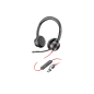 Casque HP Poly Blackwire 8225 avec microphone - Réduction du bruit - USB-C/A - Réduction de bruit active hybride avancée - Comma