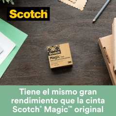 Dévidoir de ruban adhésif Scotch - Pour rubans jusqu'à 19 mm x 33 m - 66 % de colle végétale - Comprend 3 rubans - Noir
