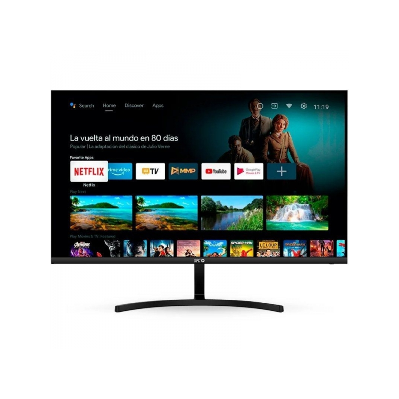 Moniteur intelligent SPC 27" VA FullHD 1080p WiFi, Bluetooth - Réponse 16 ms - Télécommande - Haut-parleurs intégrés - 16:9 - US