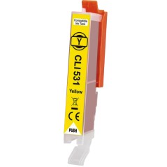 ✅ Cartouche compatible Canon CLI-531Y jaune couleur jaune en stock