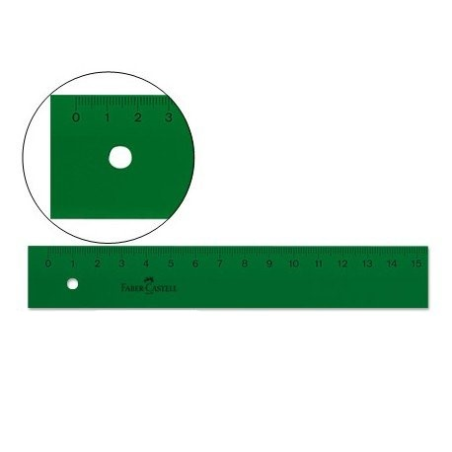 Règle technique droite Faber-Castell 15 cm - Vert transparent