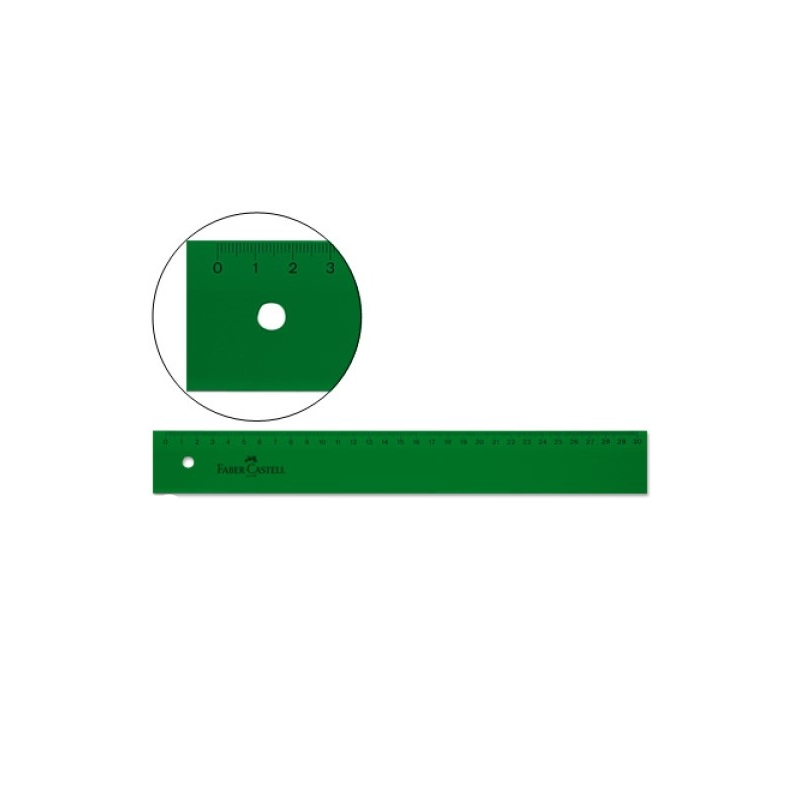 Règle technique droite Faber-Castell 30 cm - Vert transparent