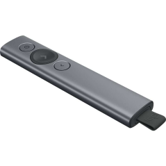 Présentateur sans fil Logitech Spotlight - Rayon d'action de 30 m - Vibration - Couleur acier
