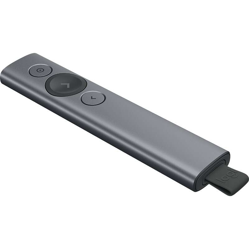 Présentateur sans fil Logitech Spotlight - Rayon d'action de 30 m - Vibration - Couleur acier