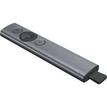 Présentateur sans fil Logitech Spotlight - Rayon d'action de 30 m - Vibration - Couleur acier