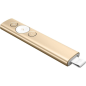 Présentateur sans fil Logitech Spotlight - Rayon d'action de 30 m - Vibration - Couleur or