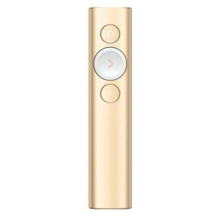 Présentateur sans fil Logitech Spotlight - Rayon d'action de 30 m - Vibration - Couleur or