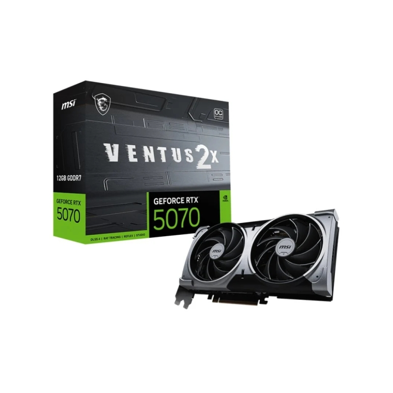 Carte graphique MSI GeForce RTX 5070 Ventus 2X OC 12 Go GDDR7 Reflex 2 RTX AI DLSS4