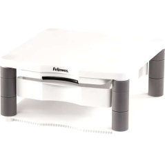 Fellowes Monitor Stand Plus - Réglable en 5 Hauteurs - Tiroir de Rangement - Jusqu'à 36 kg - Couleur Gris
