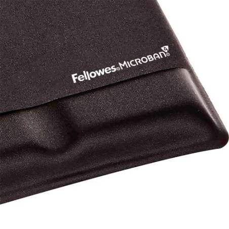 Fellowes Tapis de souris avec repose-poignet en mousse à canal ergonomique - Conçu pour prévenir les douleurs au poignet - Coule