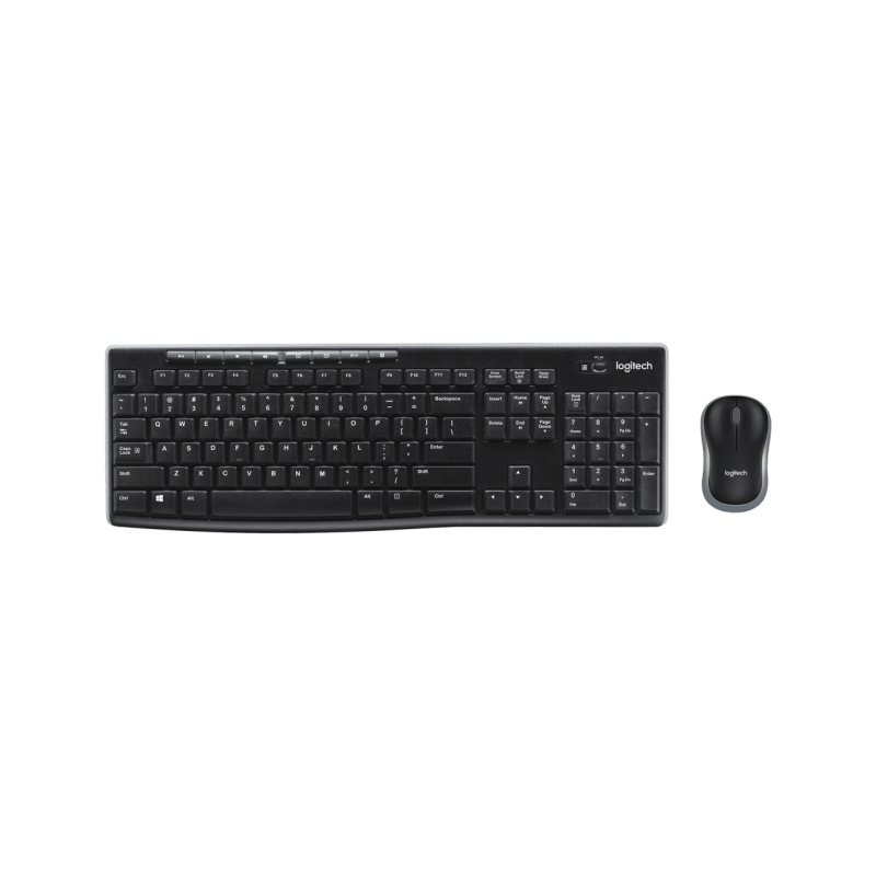 Pack clavier multimédia sans fil USB Logitech MK270 + souris (français, 1000 dpi, 3 boutons, ambidextre)