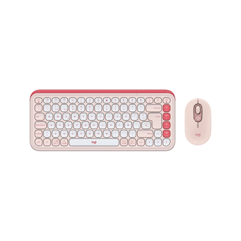 Logitech Pop Icon Combo Pack Clavier + Souris Multimédia Sans Fil - Bluetooth - Clavier Autonomie 36 Mois - Souris 24 Mois - Ros
