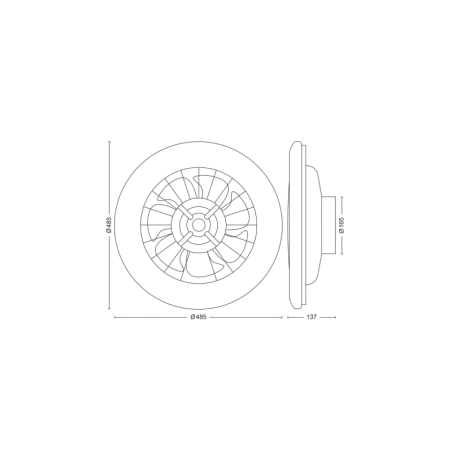 Philips Amigo Flat Fan Ceiling IR RD Ventilador de Techo con Luz LED Hasta 6500K - Aspas Integradas - 25W Ventilador + 60W Luz -
