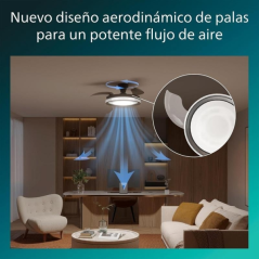 Philips Bliss DC Fan Ceiling Ventilador de Techo con Luz LED Hasta 6500K - Aspas Retractiles - 35W Ventilador + 28W Luz - Mando