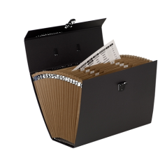 Mallette de classement résistante Bankers Box - 19 sections pour documents - Fermeture de sécurité avec clic - Structure laminée