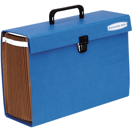 Mallette de classement résistante Bankers Box - Structure laminée - 19 sections d'organisation - Fermeture de sécurité avec clic