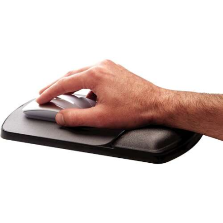 Tapis de souris Fellowes Premium avec repose-poignet en gel réglable - Angle et hauteur réglables - Surface en polyester - Coule