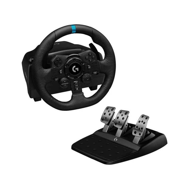 Ensemble volant et pédales Logitech G923 Trueforce Racing Compatible avec PS4, PS5 et PC - Indicateur de régime à LED - Rotation
