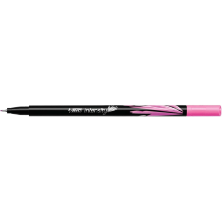 LOT de 12 Bic Intensity Marqueur à pointe fine 0,8 mm - Ligne 0,4 mm - Encre à base d'eau - Couleur rose