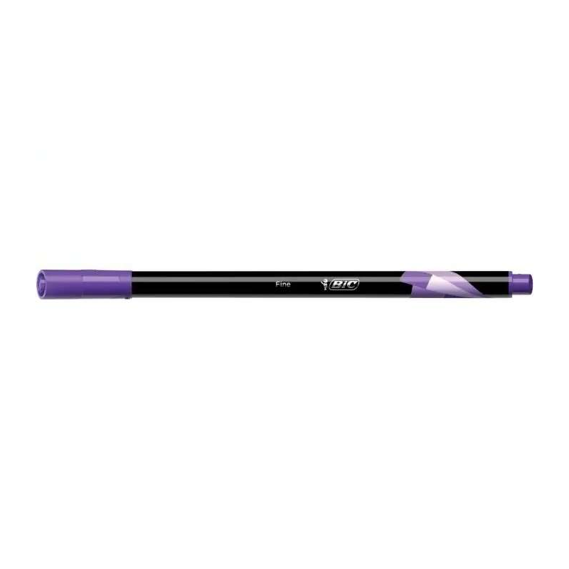 LOT de 12 Bic Intensity Marqueur à pointe fine 0,8 mm - Ligne 0,4 mm - Encre à base d'eau - Couleur Violet