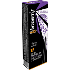 LOT de 12 Bic Intensity Marqueur à pointe fine 0,8 mm - Ligne 0,4 mm - Encre à base d'eau - Couleur Violet