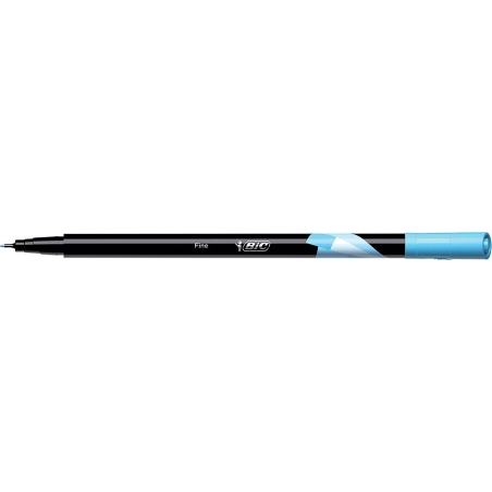 LOT de 12 Bic Intensity Marqueur à pointe fine 0,8 mm - Ligne 0,4 mm - Encre à base d'eau - Couleur turquoise