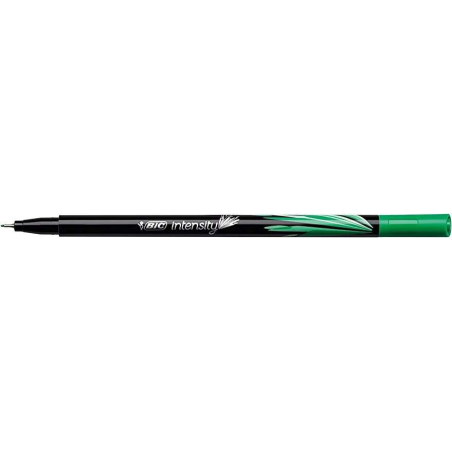 LOT de 12 Bic Intensity Marqueur à pointe fine 0,8 mm - Ligne 0,4 mm - Encre à base d'eau - Couleur Vert