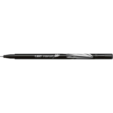 LOT de 12 Bic Intensity Marqueur à pointe fine 0,8 mm - Ligne 0,4 mm - Encre à base d'eau - Couleur Noir