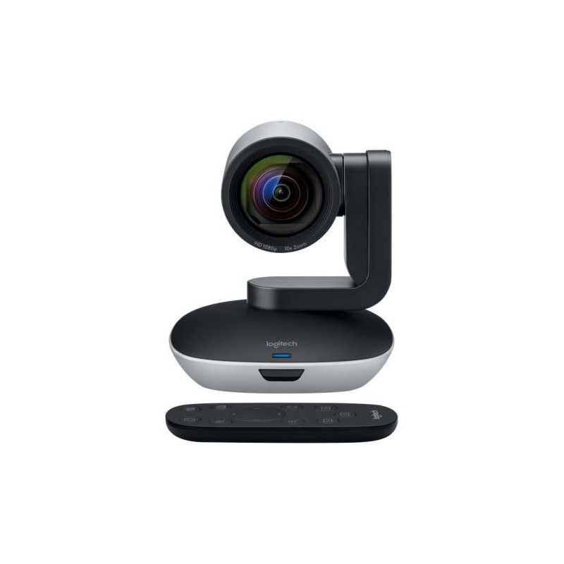 Logitech PTZ Pro 2 Full HD 1080p USB - Fonction panoramique, inclinaison et zoom 10x - Champ de vision 90º - Télécommande - Câbl