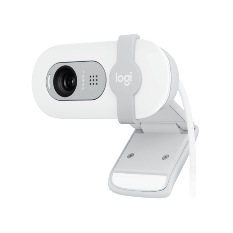 Webcam Logitech Brio 100 Full HD - 2 mégapixels - Antireflet - Blanc cassé