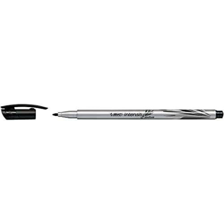 LOT de 12 Bic Intensity Medium Marker Pen 0.8mm - Encre à base d'eau - Couleur Noir