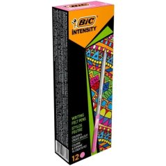 LOT de 12 Bic Intensity Medium Marker Pen 0.8mm - Encre à base d'eau - Couleur Rose