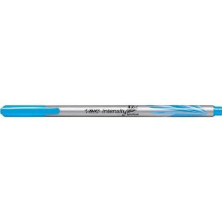 LOT de 12 Bic Intensity Medium Marker Pen 0,8 mm Pointe moyenne - Encre à base d'eau - Couleur Turquoise