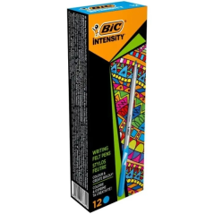 LOT de 12 Bic Intensity Medium Marker Pen 0,8 mm Pointe moyenne - Encre à base d'eau - Couleur Turquoise