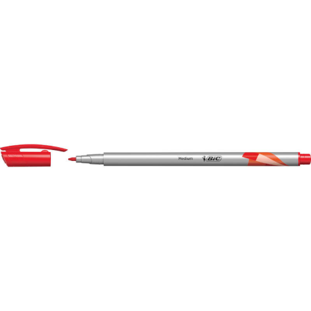 LOT de 12 Bic Intensity Medium Marker Pen 0,8 mm Pointe moyenne - Encre à base d'eau - Couleur Rouge