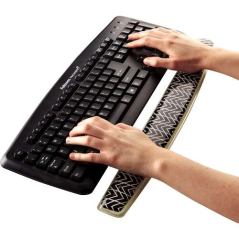 Repose-poignet pour clavier en gel photo Fellowes - Soulage les points de pression - Base antidérapante - Couleur noire