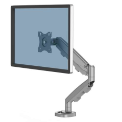 Fellowes Eppa Bras pour écran simple - Jusqu'à 39" et 8 kg - Réglage par ressort à gaz - Couleur argent