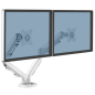 Fellowes Eppa Dual Monitor Arm - Jusqu'à 39" et 8 kg - Réglable avec ressort à gaz - Couleur Blanc
