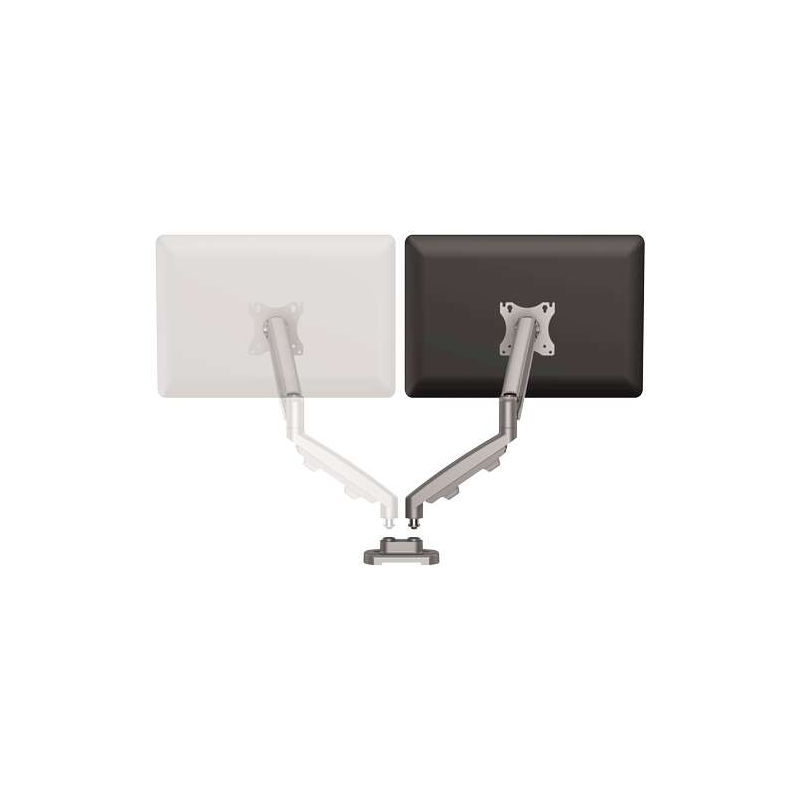 Fellowes Eppa Kit de Conversion Double Moniteur - Jusqu'à 39" et 8kg - Réglable avec Ressort à Gaz - Couleur Argent