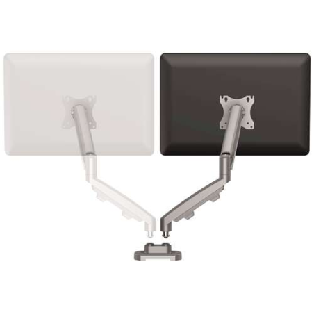 Fellowes Eppa Kit de Conversion Double Moniteur - Jusqu'à 39" et 8kg - Réglable avec Ressort à Gaz - Couleur Argent