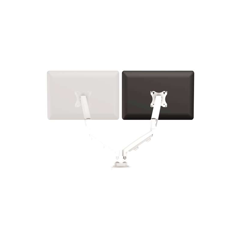 Fellowes Eppa Kit de Conversion Double Moniteur - Jusqu'à 39" et 8kg - Réglable avec Ressort à Gaz - Couleur Blanc