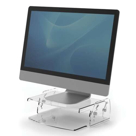 Fellowes Clarity Support de moniteur réglable - 5 réglages de hauteur - Espace inférieur pour les accessoires - Poids maximum 10