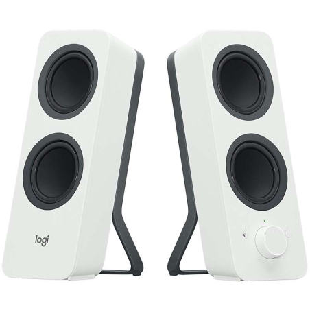 Enceintes Bluetooth Logitech Z207 2.0 - 10W - Son Stéréo - Entrée Jack 3,5 mm - Couleur Blanche