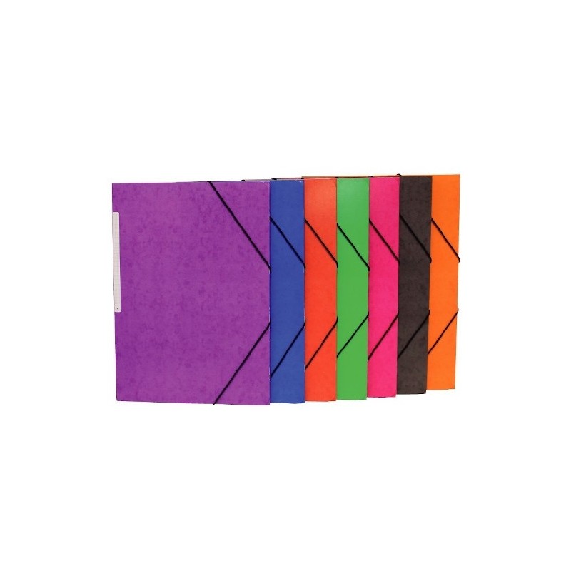 LOT de 20 Chemise en Carton Mariola Simil Prespan avec Étiquette au Dos Folio 500gr/m2 - Mesures 34x25cm - Fermeture avec