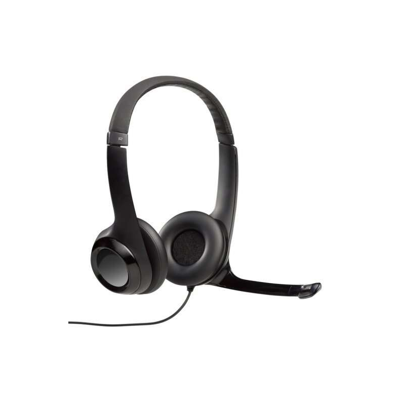 Casque Logitech H390 avec Microphone USB Pliable - Arceau Ajustable - Oreillettes Rembourrées - Commandes Filaires - Câble 2,33