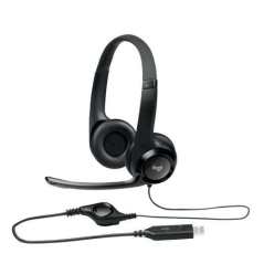 Casque Logitech H390 avec Microphone USB Pliable - Arceau Ajustable - Oreillettes Rembourrées - Commandes Filaires - Câble 2,33