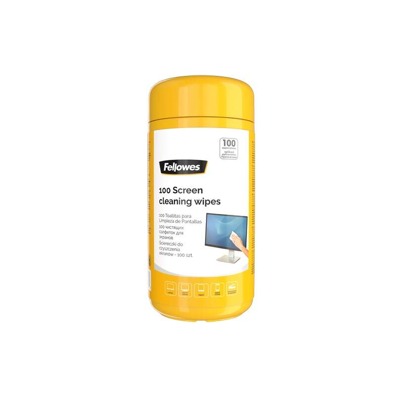 Fellowes Lot de 100 lingettes nettoyantes pour écran