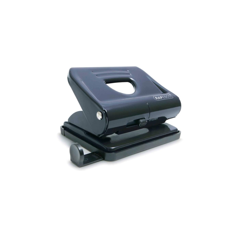 Perforatrice métallique Rapesco 820 - Jusqu'à 22 feuilles - Marques de format - Vidage facile - Noir