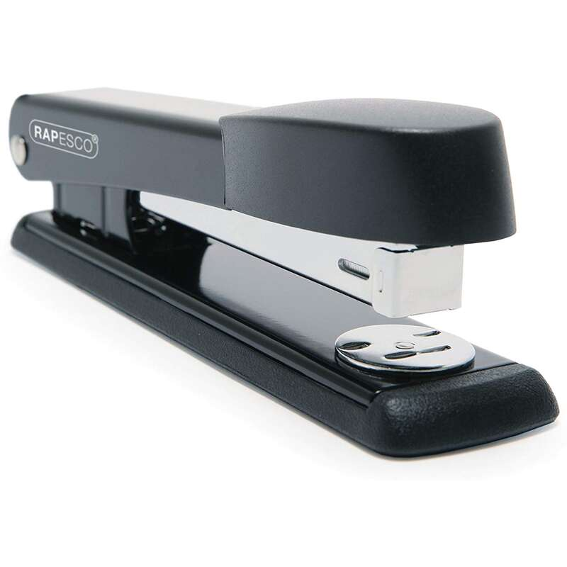 Agrafeuse de bureau en métal Rapesco Marlin - Jusqu'à 25 feuilles - Agrafes 26/6, 24/6 - Agrafage fermé et ouvert