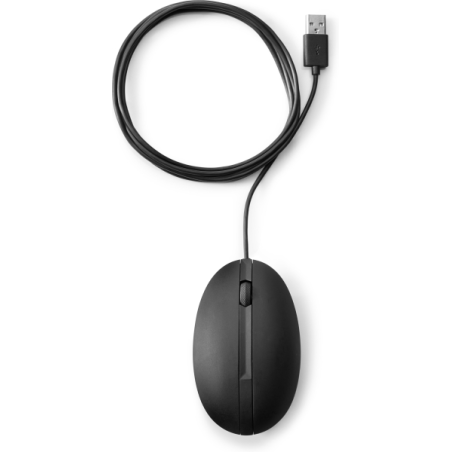 Souris laser USB HP 320M - Capteur réglable 1200 DPI - Design ergonomique ambidextre - 3 boutons et molette de défilement - Plug